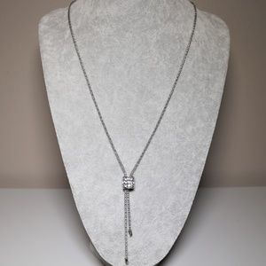 Cylinder Pendant Tassel Necklace